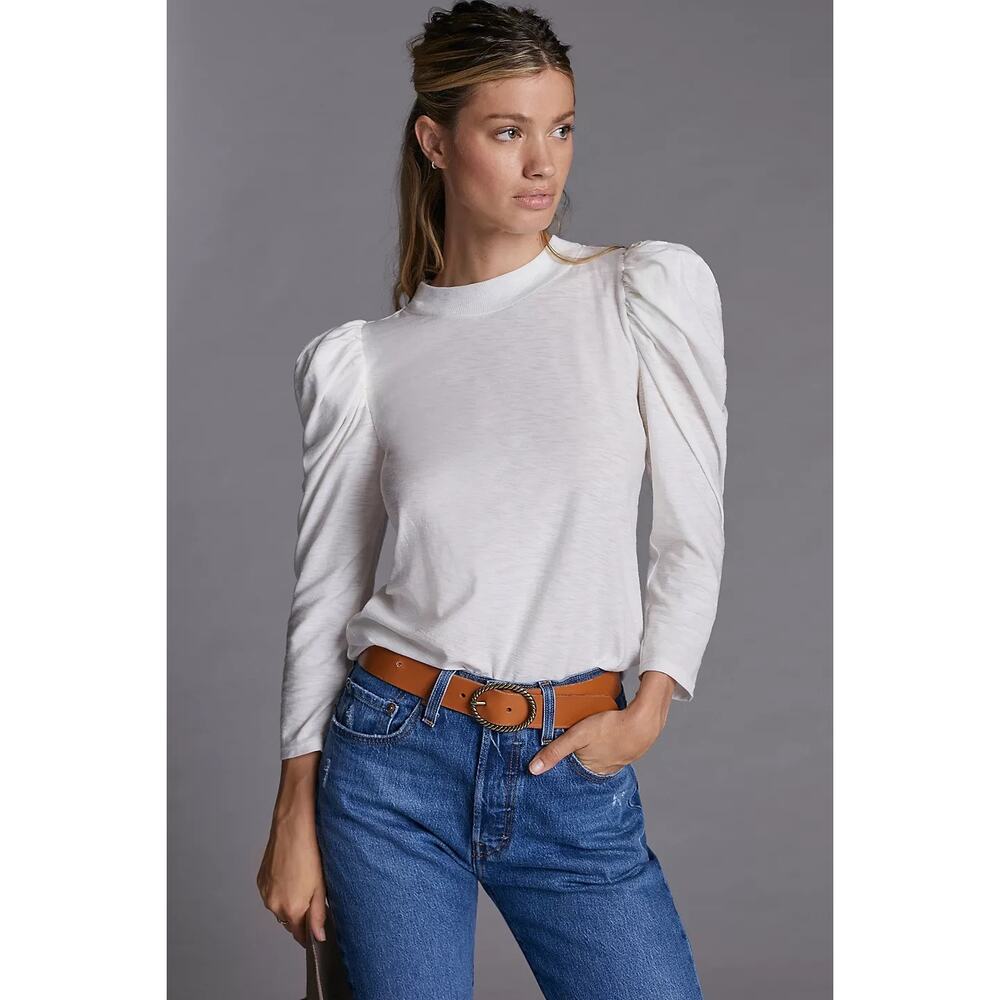 Anthropologie Nation Los Angeles Women’s Zeta Puff-Sleeve Top Size Large - Picture 12 of 13